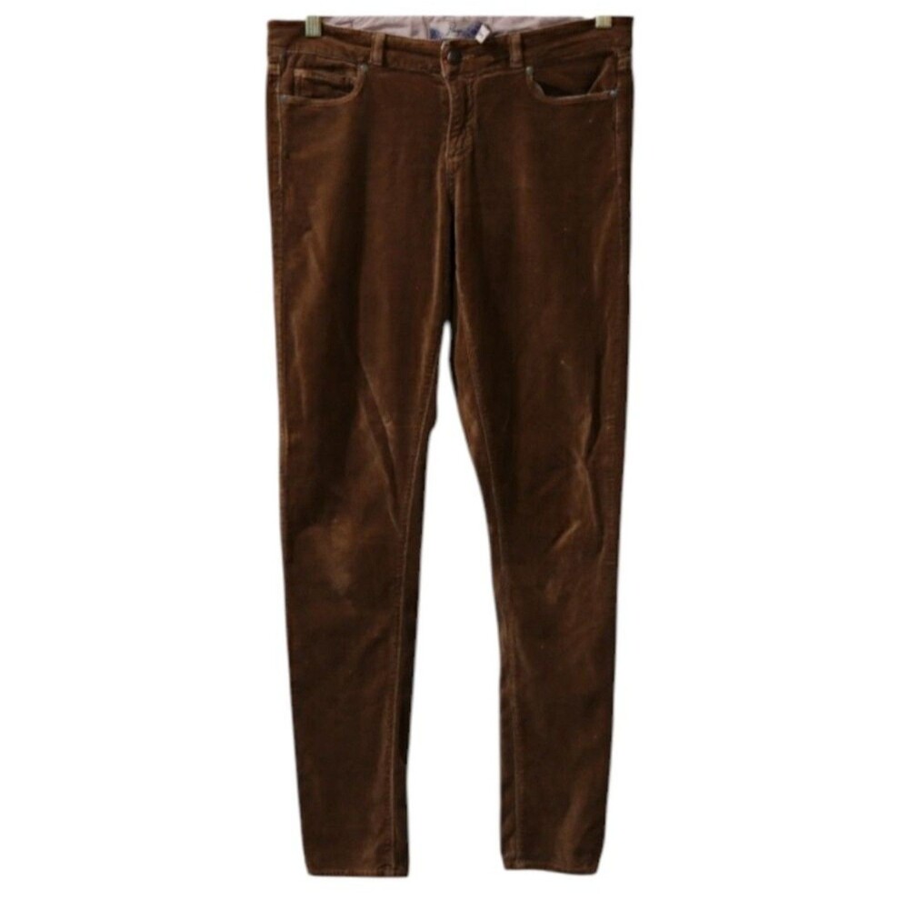 Paige Brown Corduroy Velour Pants Verdugo Skinny Y2K Vintage Look 27